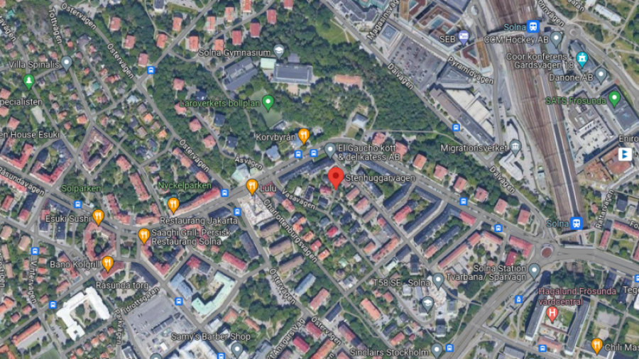 Kartbild över Vasalund och Råsunda