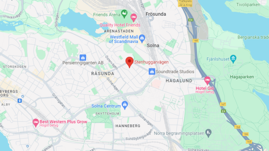 Kartvy över Solna