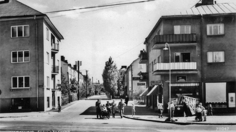 Hörnet Södra Långgatan och Råsundavägen på 1940-talet